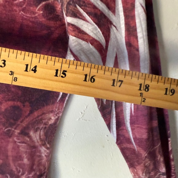 Daytrip Y2k Burgundy Burnout Paisley Rhinestone Long Sleev Top Grunge Whimsigoth - Picture 5 of 7